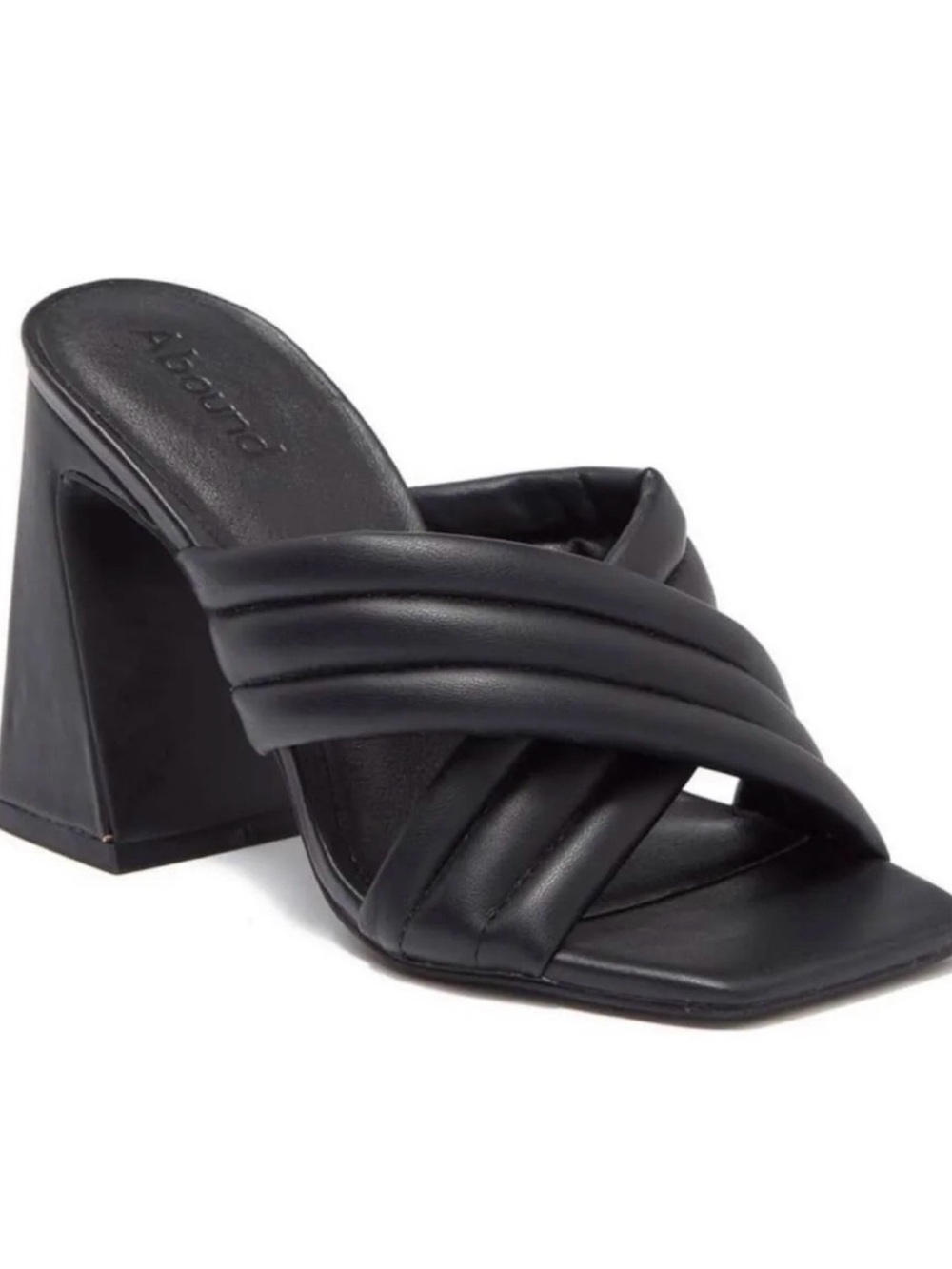 ABOUND Black Padded Crisscross Chunky Heels